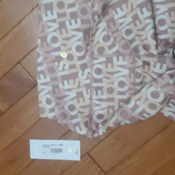 NWT SPIRITUAL GANGSTER HI RISE LOVE SPELL OUT EVERYWHERE LEGGINGS ECO JERSEY - Picture 7 of 8